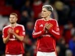 Manchester United's Alejandro Garnacho applauds fans after the match against Chelsea