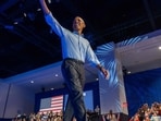 MILWAUKEE, WISCONSIN - NOVEMBER 03: Former U.S. President Barack Obama campaigns in support of Democratic Presidential nominee, Vice President Kamala Harris, at the Baird Center on November 03, 2024 in Milwaukee, Wisconsin. Harris and her Republican opponent, Donald Trump, are campaigning in key battleground states ahead of Election Day on November 5th.   Spencer Platt/Getty Images/AFP (Photo by SPENCER PLATT / GETTY IMAGES NORTH AMERICA / Getty Images via AFP)