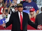 Republican presidential nominee and former U.S. President Donald Trump attends a campaign event in Macon, Georgia U.S., November 3, 2024. REUTERS/Megan Varner