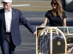 Melania Trump along with her only son Barron, 18, were seen leaving their New York City residence on Sunday, before boarding a private plane with a mass of Louis Vuitton luggage and six clothing bags featuring the Presidential emblem, Daily Mail reported. Melania Trump along with her only son Barron, 18, were seen leaving their New York City residence on Sunday, before boarding a private plane with a mass of Louis Vuitton luggage and six clothing bags featuring the Presidential emblem, Daily Mail reported.
