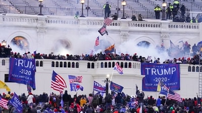 On January 6, 2021, a mob stormed the US Capitol, disrupting Congress as it prepared to confirm Joe Biden's victory over Donald Trump. (AP File Photo) (AP) On January 6, 2021, a mob stormed the US Capitol, disrupting Congress as it prepared to confirm Joe Biden's victory over Donald Trump. (AP File Photo) (AP)