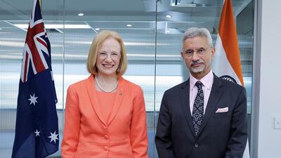 External affairs minister S Jaishankar with Queensland governor Jeannette Young, in Brisbane on Monday. (DrSJaishankar- X) External affairs minister S Jaishankar with Queensland governor Jeannette Young, in Brisbane on Monday. (DrSJaishankar- X)