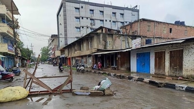 On Sunday evening, as a 48-hour shutdown of the district called by Senapati’s three prominent Naga groups ended, they announced an indefinite blockade of all commercial vehicles going towards Imphal. (PTI) On Sunday evening, as a 48-hour shutdown of the district called by Senapati’s three prominent Naga groups ended, they announced an indefinite blockade of all commercial vehicles going towards Imphal. (PTI)