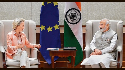 Prime Minister Narendra Modi with European Commission President Ursula von der Leyen during a meeting in 2022. (HT Photo) Prime Minister Narendra Modi with European Commission President Ursula von der Leyen during a meeting in 2022. (HT Photo)