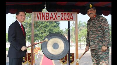 The ministry said that the conduct of VINBAX-2024, as a field training exercise with enhanced scope from previous editions of bilateral exercise, will strengthen mutual confidence, and interoperability and enable sharing of best practices between the Indian Army and Vietnam People’s Army. (HT Photo)