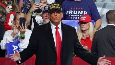 Republican presidential nominee and former U.S. President Donald Trump attends a campaign event in Macon, Georgia U.S., November 3, 2024. REUTERS/Megan Varner (REUTERS)