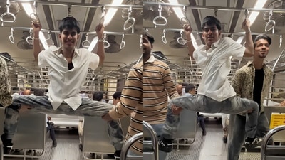Youth’s daring twerk stunt in Mumbai Local went viral, sparking mixed reactions online. (Instagram/unreal.crew) Youth’s daring twerk stunt in Mumbai Local went viral, sparking mixed reactions online. (Instagram/unreal.crew)