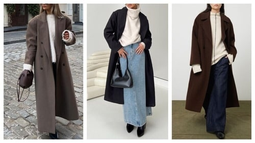 Go for oversized tops with woolen coats. (Pinterest) Go for oversized tops with woolen coats. (Pinterest)