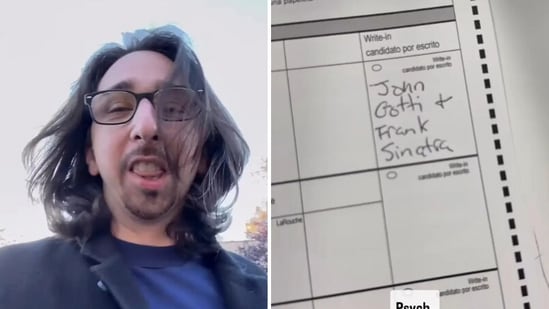 Cugine cast his ballot for John Gotti and Frank Sinatra instead of Donald Trump or Kamala Harris (Instagram)