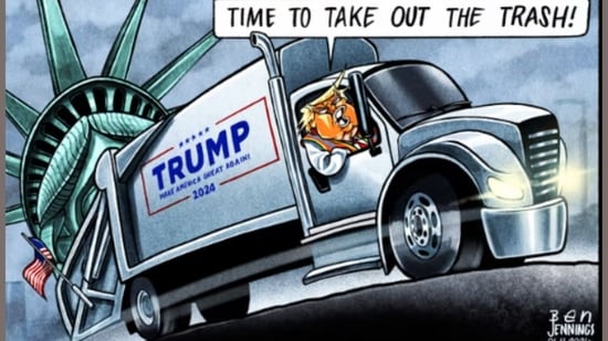 The Guardian's Ben Jennings on Donald Trump's garbage truck stunt.
