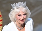 FILE PHOTO: Britain's Queen Camilla attends the State Opening of Parliament at the Palace of Westminster in London, Britain, July 17, 2024. EDDIE MULHOLLAND/Pool via REUTERS/File Photo
