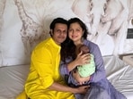 Niraj Khemka and Drashti Dhami posed with their daughter. Niraj Khemka and Drashti Dhami posed with their daughter.