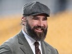 Jason Kelce vows to uphold common decency and respect after smashing a man's phone. Mandatory Credit: Charles LeClaire-Imagn Images