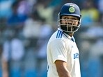 India captain Rohit Sharma walks back to the pavilion after his dismissal against New Zealand India captain Rohit Sharma walks back to the pavilion after his dismissal against New Zealand