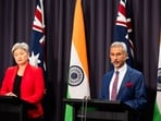 External Affairs Minister S Jaishankar with Australian Foreign Minister Penny Wong.