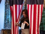 TOPSHOT - Residents of Dixville Notch cast their ballots in the US election at midnight in the living room of the Tillotson House at the Balsams Grand Resort, marking the first votes in the US election, in Dixville Notch, New Hampshire on November 5, 2024. TOPSHOT - Residents of Dixville Notch cast their ballots in the US election at midnight in the living room of the Tillotson House at the Balsams Grand Resort, marking the first votes in the US election, in Dixville Notch, New Hampshire on November 5, 2024.