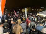 The protest took place outside the Hindu Sabha Mandir, one of Canada’s largest temples, in Brampton on Tuesday. 