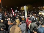 The protest took place outside the Hindu Sabha Mandir, one of Canada’s largest temples, in Brampton on Tuesday. 