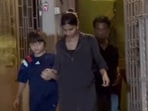 Suhana Khan and AbRam Khan were spotted a dubbing studio.