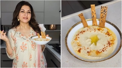 Bhagyashree shares healthy hummus recipe for nutritious snacking (Instagram/@bhagyashree.online) Bhagyashree shares healthy hummus recipe for nutritious snacking (Instagram/@bhagyashree.online)