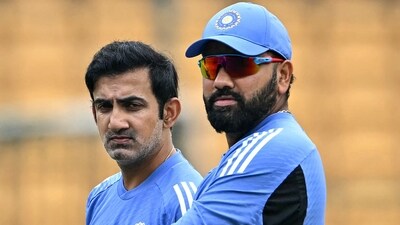 India's head coach Gautam Gambhir (L) and captain Rohit Sharma (AFP)