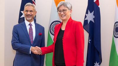 Canberra: External affairs minister S Jaishankar with Australian foreign minister Penny Wong during the 15th India - Australia Foreign Ministers’ Framework Dialogue in Canberra (PTI/Image via @DrSJaishankar) Canberra: External affairs minister S Jaishankar with Australian foreign minister Penny Wong during the 15th India - Australia Foreign Ministers’ Framework Dialogue in Canberra (PTI/Image via @DrSJaishankar)
