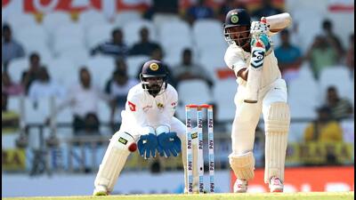 Cheteshwar Pujara during day a Test against Sri Lanka in Nagpur in 2017. (BCCI) Cheteshwar Pujara during day a Test against Sri Lanka in Nagpur in 2017. (BCCI)
