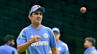 India's head coach Gautam Gambhir during a practice session. (AFP) India's head coach Gautam Gambhir during a practice session. (AFP)