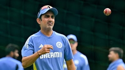 India's head coach Gautam Gambhir during a practice session. (AFP) India's head coach Gautam Gambhir during a practice session. (AFP)