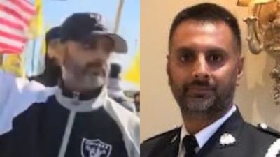 Sergeant Harinder Sohi was was seen participating with the pro-Khalistani groups that launched an attack on Hindus at the Hindu Sabha Temple in Brampton.