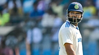 India captain Rohit Sharma walks back to the pavilion after his dismissal against New Zealand (HT_PRINT)