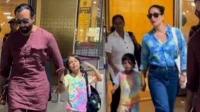 Jeh and Taimur twin in tie and dye co-ords for their airport look: Mom Kareena comes in close with her vibey button down Jeh and Taimur twin in tie and dye co-ords for their airport look: Mom Kareena comes in close with her vibey button down