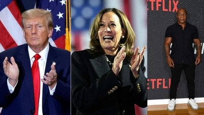 Donald Trump targeted Kamala Harris with violent remarks, suggesting a boxing match with Mike Tyson, raising concerns about his rhetoric.
(Photo by KAMIL KRZACZYNSKI and ANDREW CABALLERO-REYNOLDS / AFP) / XGTY, Photo by VALERIE MACON / AFP) Donald Trump targeted Kamala Harris with violent remarks, suggesting a boxing match with Mike Tyson, raising concerns about his rhetoric.
(Photo by KAMIL KRZACZYNSKI and ANDREW CABALLERO-REYNOLDS / AFP) / XGTY, Photo by VALERIE MACON / AFP)