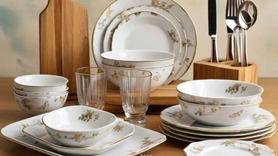 Choose from a range of materials, designs and colours of dinner sets under 5000. Choose from a range of materials, designs and colours of dinner sets under 5000.