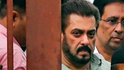 Actor Salman Khan leaves the residence of former Maharashtra minister Baba Siddique, who was shot dead three assailants, in Mumbai. (PTI) Actor Salman Khan leaves the residence of former Maharashtra minister Baba Siddique, who was shot dead three assailants, in Mumbai. (PTI)