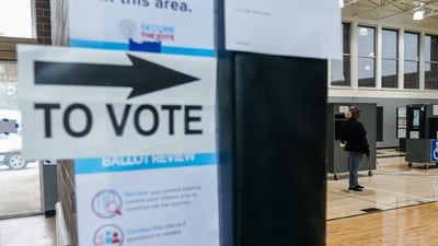 People vote at a polling place on Election Day in Atlanta, Georgia, on November 5, 2024. (Photo by Elijah Nouvelage / AFP) (AFP) People vote at a polling place on Election Day in Atlanta, Georgia, on November 5, 2024. (Photo by Elijah Nouvelage / AFP) (AFP)