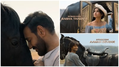 Ajay Devgn stars with nephew Aaman Devgan and Raveena Tandon's daughter Rasha Thadani in Azaad.