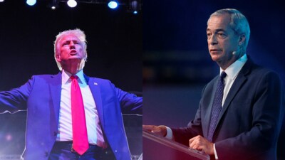 Nigel Farage advised Trump to play golf in Scotland if defeated by Harris, who he hopes would pardon Trump. Nigel Farage advised Trump to play golf in Scotland if defeated by Harris, who he hopes would pardon Trump.