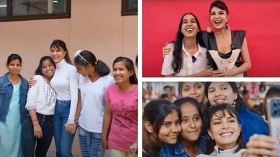 Jacqueliene Fernandez collaborated with YouTuber Mr. Beast for a philanthropic initiative in India. Jacqueliene Fernandez collaborated with YouTuber Mr. Beast for a philanthropic initiative in India.