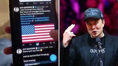 Videos doing the rounds on X show the like button turn into an animation of a ballot box when its pressed. (X/@UNaani58831, AFP) Videos doing the rounds on X show the like button turn into an animation of a ballot box when its pressed. (X/@UNaani58831, AFP)