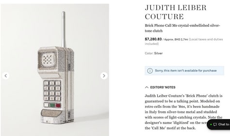 Brick phone bag costs $7,280.83, which is approximately ₹600,000 (judithleiber.com) Brick phone bag costs $7,280.83, which is approximately ₹600,000 (judithleiber.com)