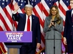 Former US President Donald Trump, from left, former US First Lady Melania Trump, and their son Barron Trump during an election night event at the Palm Beach Convention Center in West Palm Beach, Florida, US, on Wednesday, Nov. 6, 2024.. Photographer: Eva Marie Uzcategui/Bloomberg Former US President Donald Trump, from left, former US First Lady Melania Trump, and their son Barron Trump during an election night event at the Palm Beach Convention Center in West Palm Beach, Florida, US, on Wednesday, Nov. 6, 2024.. Photographer: Eva Marie Uzcategui/Bloomberg