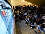 North Carolina A&T students gather for an election night watch party, Tuesday, Nov. 5, 2024, in Greensboro, N.C.(AP)
