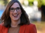 Sarah McBride makes history as the first transgender state senator elected to the US House from Delaware.
(AP Photo/Pamela Smith) Sarah McBride makes history as the first transgender state senator elected to the US House from Delaware.
(AP Photo/Pamela Smith)