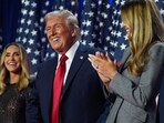 Republican presidential nominee former President Donald Trump stands on stage with former first lady Melania Trump, as Lara Trump watches, at an election night watch party at the Palm Beach Convention Center, Wednesday, Nov. 6, 2024, in West Palm Beach, Fla. (AP Photo/Evan Vucci) Republican presidential nominee former President Donald Trump stands on stage with former first lady Melania Trump, as Lara Trump watches, at an election night watch party at the Palm Beach Convention Center, Wednesday, Nov. 6, 2024, in West Palm Beach, Fla. (AP Photo/Evan Vucci)
