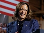 US Vice President and Democratic presidential nominee Kamala Harris smiles during a campaign rally at Michigan State University's Jenison Field House in East Lansing, Michigan, on November 3, 2024. US Vice President and Democratic presidential nominee Kamala Harris smiles during a campaign rally at Michigan State University's Jenison Field House in East Lansing, Michigan, on November 3, 2024.