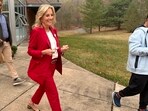 US Election 2024: Jill Biden in a red outfit on Election Day. 