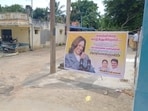 A Kamala Harris banner was put up in Thulasendrapuram village, Tamil Nadu before the polls. (HT) A Kamala Harris banner was put up in Thulasendrapuram village, Tamil Nadu before the polls. (HT)
