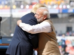 Prime Minister Narendra Modi and ex-US president Donald Trump.