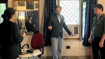 Prafulla Tripathi during the rehearsal of the play in Lucknow Prafulla Tripathi during the rehearsal of the play in Lucknow